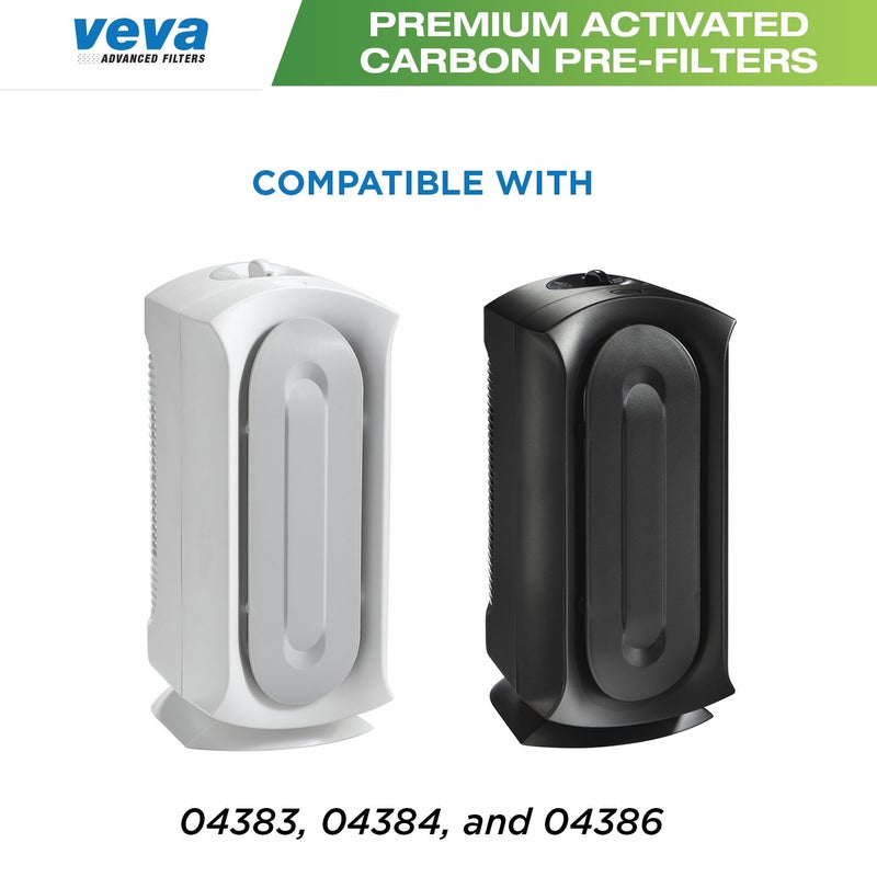 VEVA فلتر ما قبل الاستبدال VEVA متوافق مع جهاز تنقية الهواء هاملتون بيتش 04383، 04384، 04386 - 6 عبوات - فلاتر كربونية لإزالة الدخان والروائح - Image 2